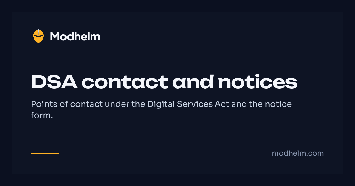 DSA contact and notices · Modhelm